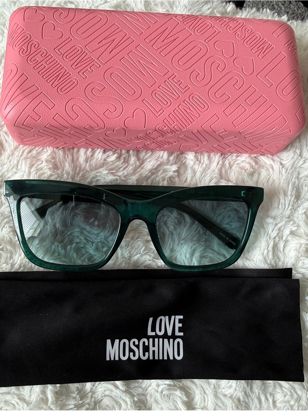 Love Moschino Green Oversized Square Sunglasses